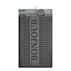TAPIS D'ENTREE BONJOUR GRIS 45 x 75 CM