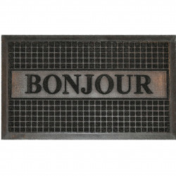 TAPIS D'ENTREE BONJOUR NOIR 45 x 75 CM
