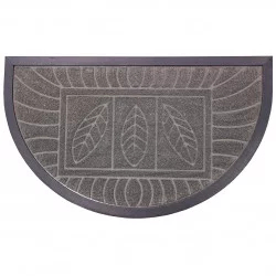 TAPIS DEMI-LUNE FEUILLES GRIS 45 x 75 CM