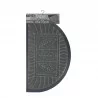 TAPIS DEMI-LUNE FEUILLES GRIS 45 x 75 CM