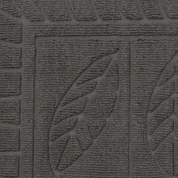TAPIS DEMI-LUNE FEUILLES GRIS 45 x 75 CM