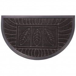 TAPIS DEMI-LUNE FEUILLES NOIR 45 x 75 CM