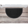 TAPIS DEMI-LUNE FEUILLES NOIR 45 x 75 CM
