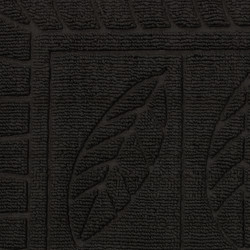 TAPIS DEMI-LUNE FEUILLES NOIR 45 x 75 CM