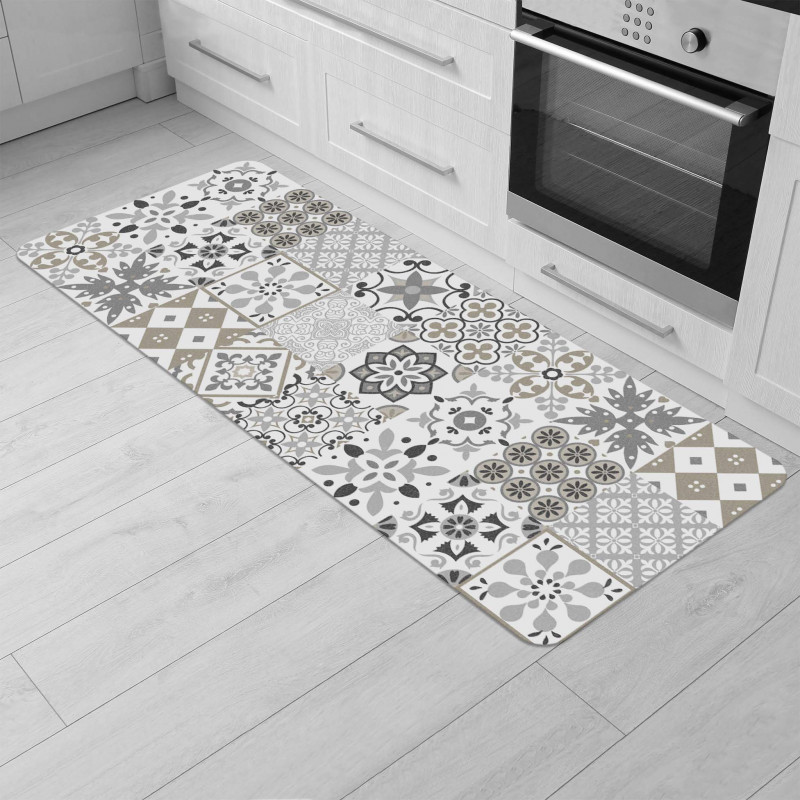 7VSTOHS Lot de 2 Tapis de Cuisine Antidérapants, Lavables, Absorbant l'Eau et l'Huile, pour Couloir, Salle à Manger, Entrée et Porte, 43x75 + 43x120 cm