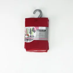 3 TORCHONS ROUGE 40 X 40 CM MICROFIBRE C