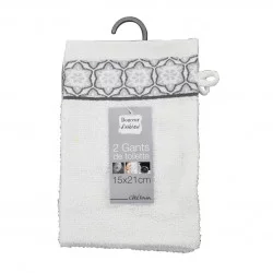 GANTS DE TOILETTE /2 V 15 x 21 CM EPONGE
