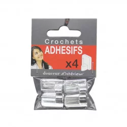 4 CROCHETS ADHESIFS ARGENT