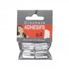 4 CROCHETS ADHESIFS ARGENT