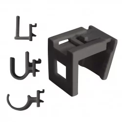 2 CROCHETS+SUPPORTS ANTHRACITE REGLABLES