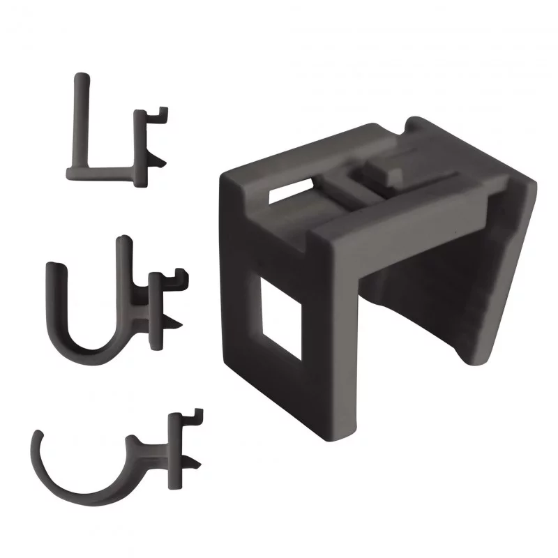 2 CROCHETS+SUPPORTS ANTHRACITE REGLABLES