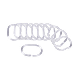 SET 12 ANNEAUX RID DOUCHE BLANC TRANS