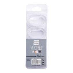 SET 12 ANNEAUX RID DOUCHE BLANC TRANS