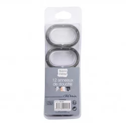 ANNEAUX DOUCHE X12 GRIS ANTHRACITE
