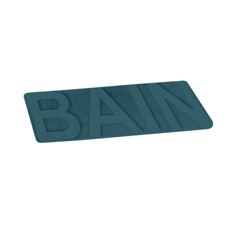 TAPIS BAIN RELIEF BLEU EMERAUDE