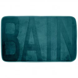 TAPIS BAIN RELIEF BLEU EMERAUDE
