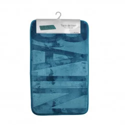 TAPIS BAIN RELIEF BLEU EMERAUDE
