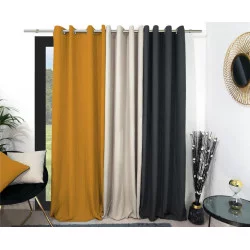 RIDEAU BOHEME MOUTARDE 135X250 JAUNE