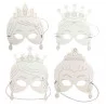 MASQUE PRINCESSE EN CARTE FORTE BLANCHE