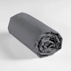DRAP HOUSSE GRIS SOURIS 90X190CM