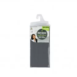 DRAP HOUSSE GRIS SOURIS 90X190CM