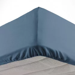 DRAP HOUSSE LINA BLEU NUIT 90x190CM