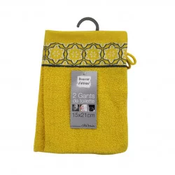 GANTS DE TOILETTE /2 ADELIE MIEL 15 X 21