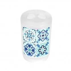 GOBELET PORTE BROSSE À DENTS BLEU D7xH11cm