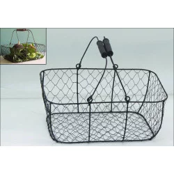 PANIER GRILLAGE 35X25H14CM VINTAGE