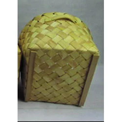 CORBEILLE LAMELLES BOIS OVALE GM 36X31.5