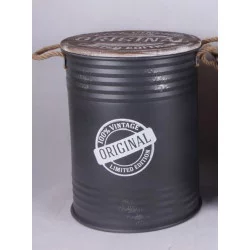 TABOURET/COFFRE METAL VINTAGE PM 27 H41.