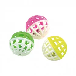 BALLE PLASTIQ CLOCHETTE 4CM/3