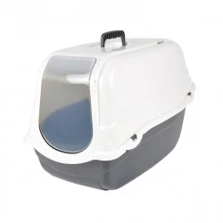MAISON DE TOILETTE POUR CHAT IVOIRE ET BLANC AVEC POIGNÉE