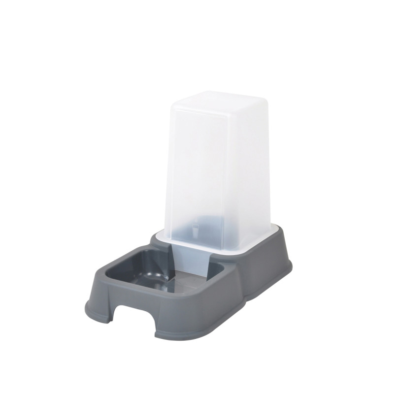 DISTRIBUTEUR D'EAU + CROQUETTES 1,5L GRIS