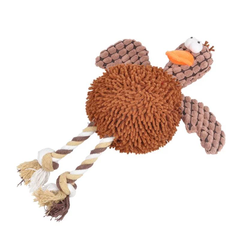 JOUET PELUCHE CANARD 28CM BRUN