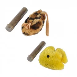 JOUET PELUCHE ARAIGNEE/SOURIS + HERBE A