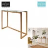 CONSOLE SCANDINAVE EN VERRE ET BOIS
