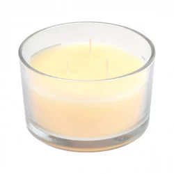 BOUGIE VERRINE VANILLE 3 MECHES D13XH8CM