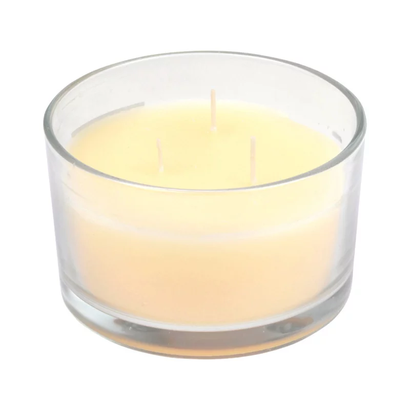 BOUGIE VERRINE VANILLE 3 MECHES D13XH8CM