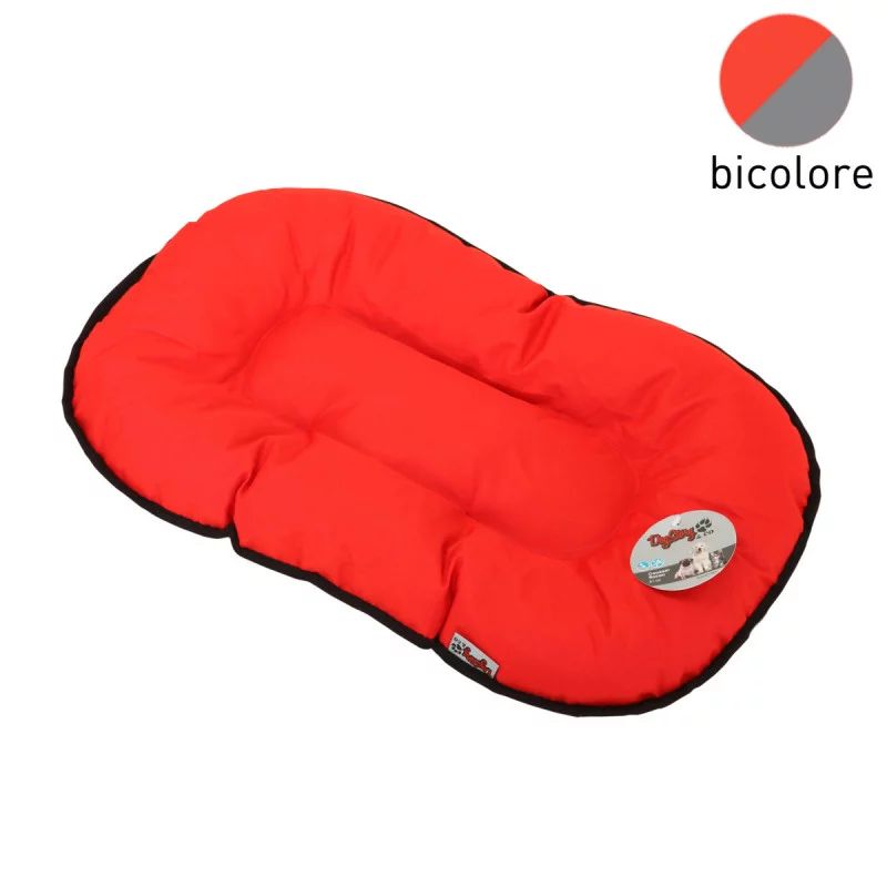 COUSSIN FLOC ROUGE GRIS 87cm