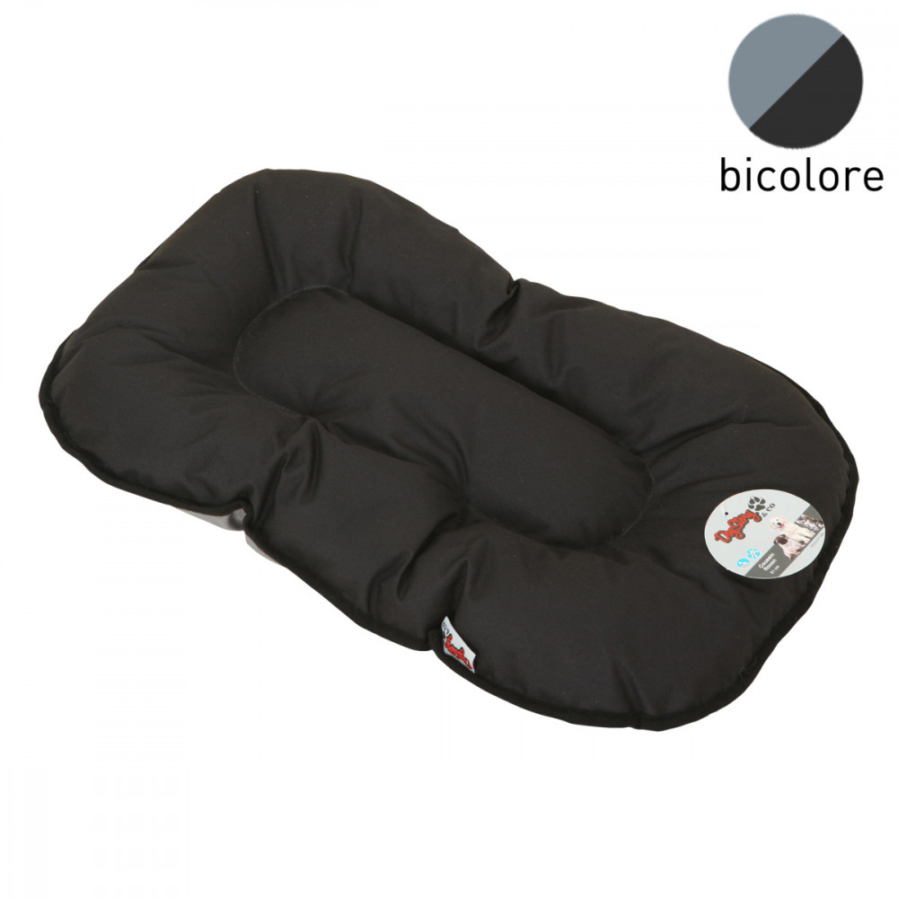 COUSSIN FLOC NOIR GRIS 107cm