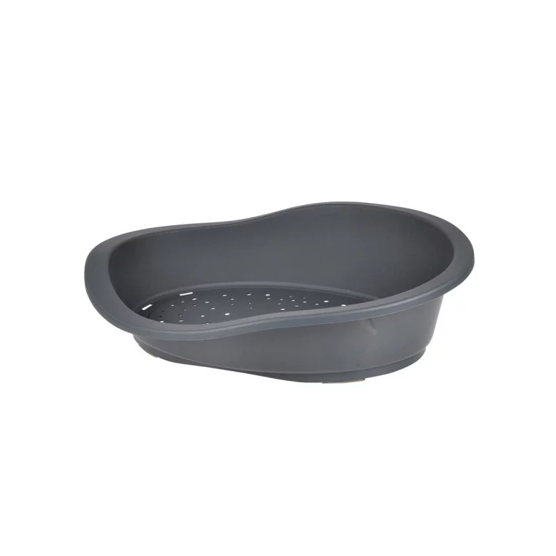 CORBEILLE PLASTIQUE TINO 60x40xH20CM GRIS