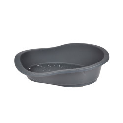 CORBEILLE PLAST TINO 80*60*H25CM GRIS