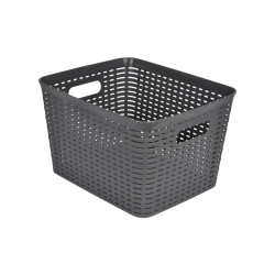PANIÈRE TRESSÉE GRIS 13L 36*25*H15CM