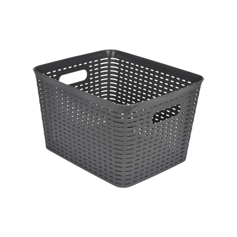PANIÈRE TRESSÉE GRIS 13L 36*25*H15CM