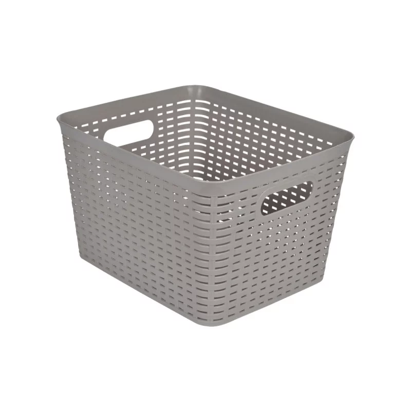 PANIÈRE TRESSÉE TAUPE 13L 36*25*H15CM PANIÈRE TRESSÉE TAUPE 13L 36*25*H15CM