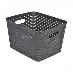 PANIÈRE TRESSÉE GRIS 23L 35x29.5xH22CM