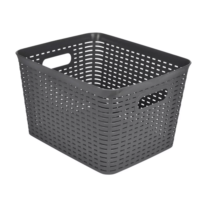 PANIÈRE TRESSÉE GRIS 23L 35*29.5*H22CM