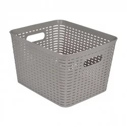 PANIÈRE TRESSÉE TAUPE 23L 35*29.5*H22CM