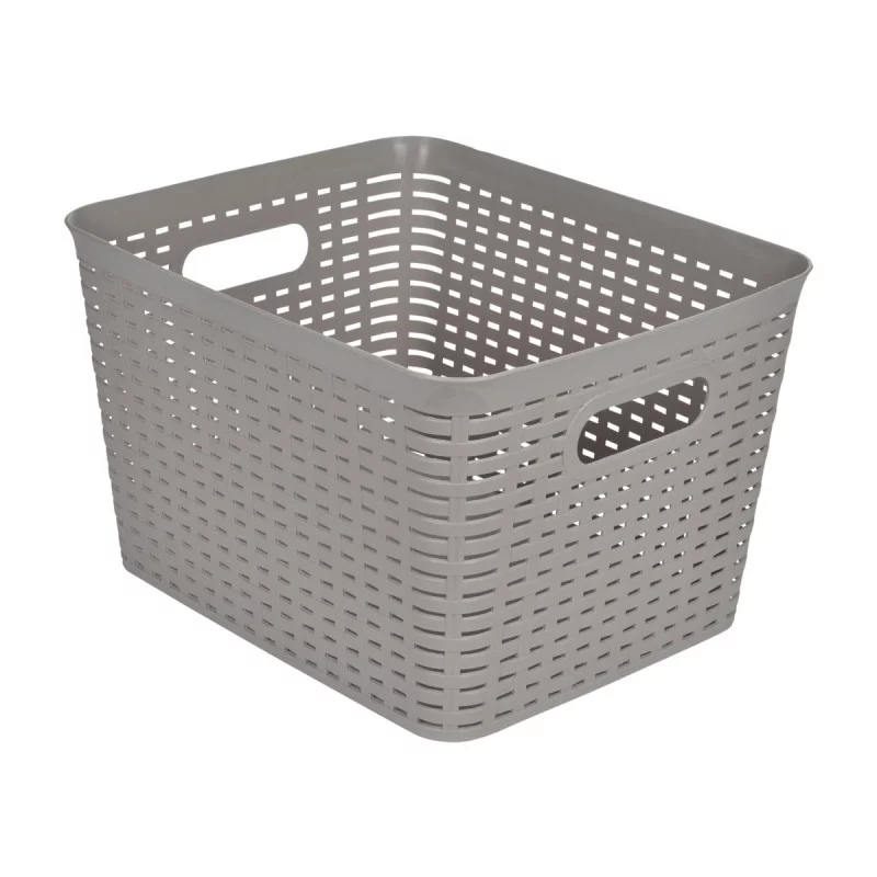 PANIÈRE TRESSÉE TAUPE 23L 35*29.5*H22CM
